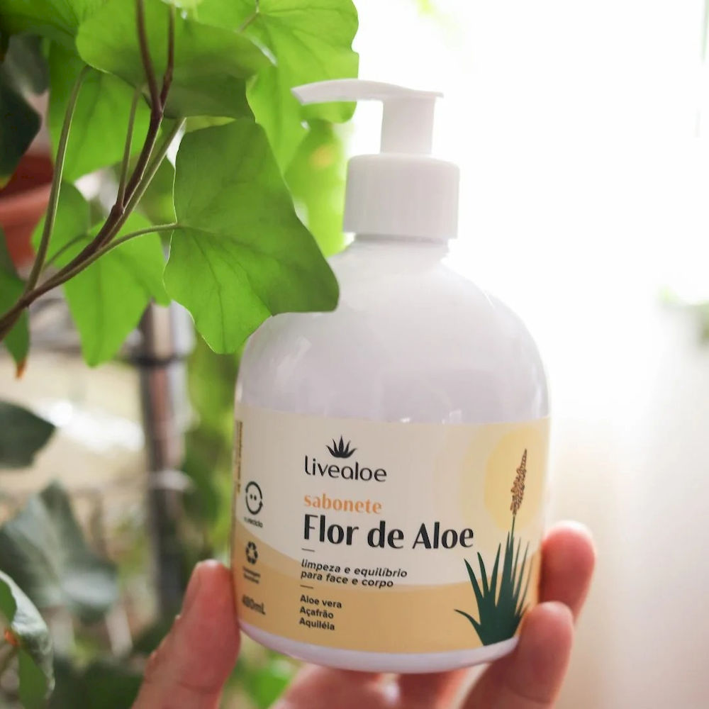 Sabonete Líquido Flor de Aloe Livealoe 480ml