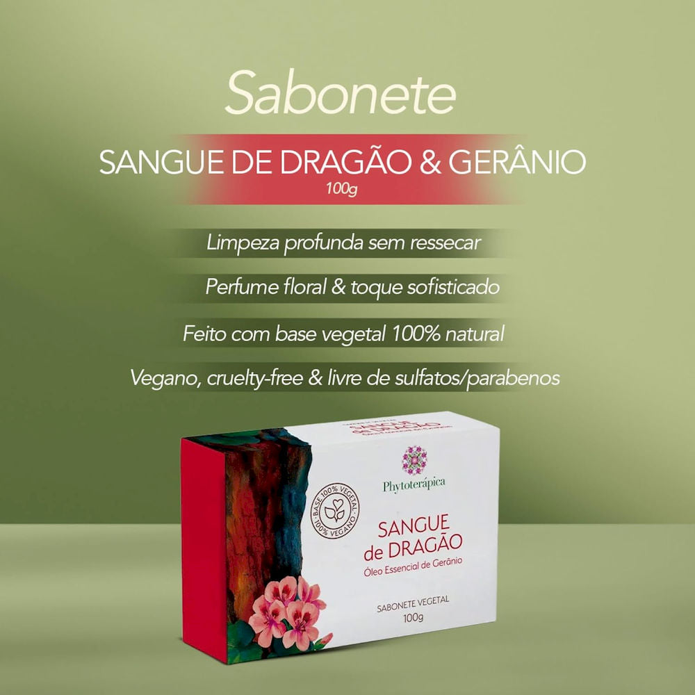 Sabonete Vegetal Sangue de Dragão & Gerânio Phytoterápica 100g