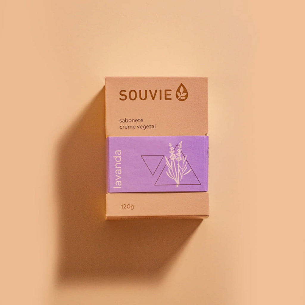 Sabonete Creme Vegetal Lavanda Souvie 120g