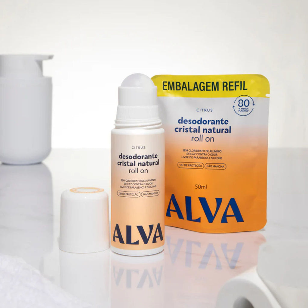 Desodorante Roll-on Cristal Natural Citrus Vegano 70ml Alva