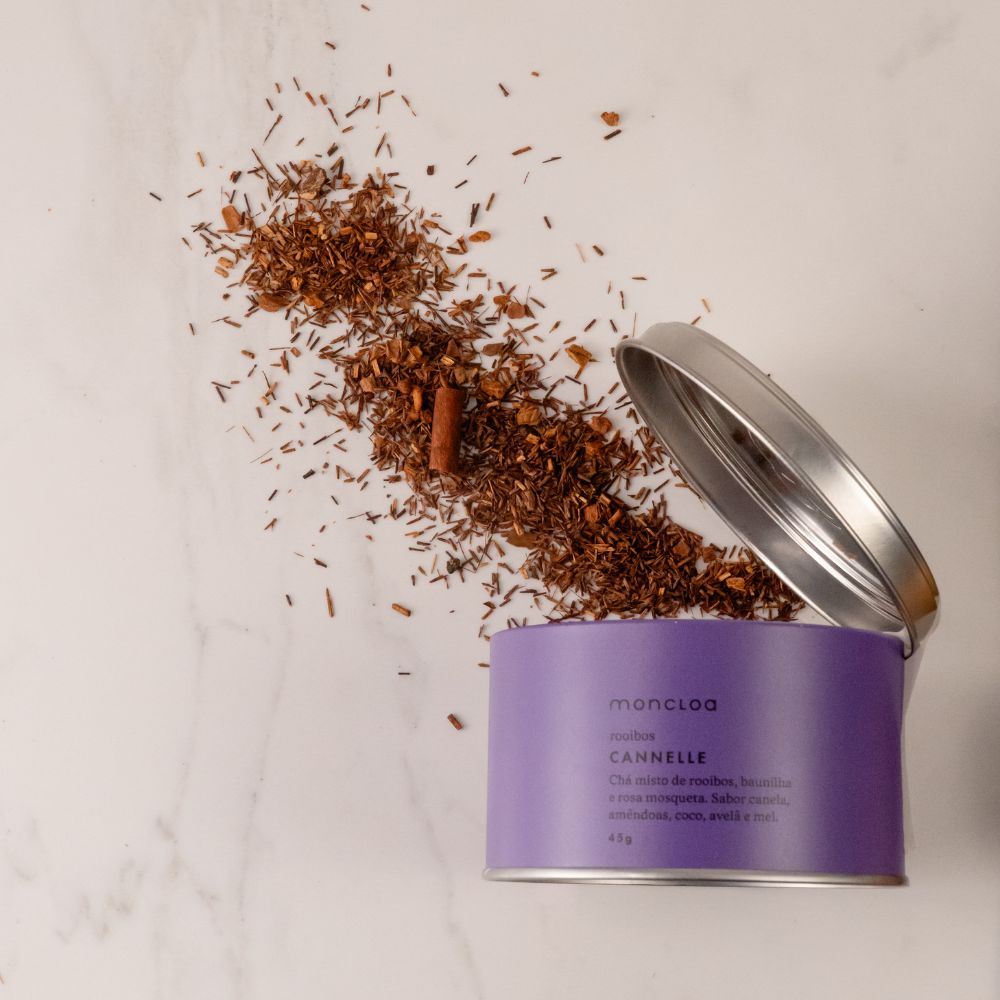 Chá Cannelle Moncloa Lata 45g – Rooibos com Canela Sem Cafeína