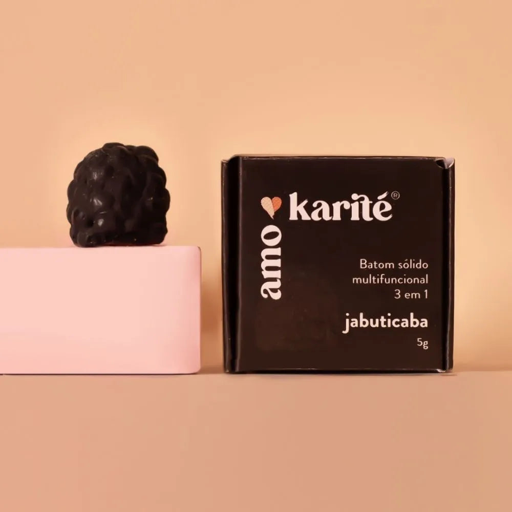 Batom Solido Multifuncional 3 em 1 AmoKarite Jabuticaba Natural Vegano