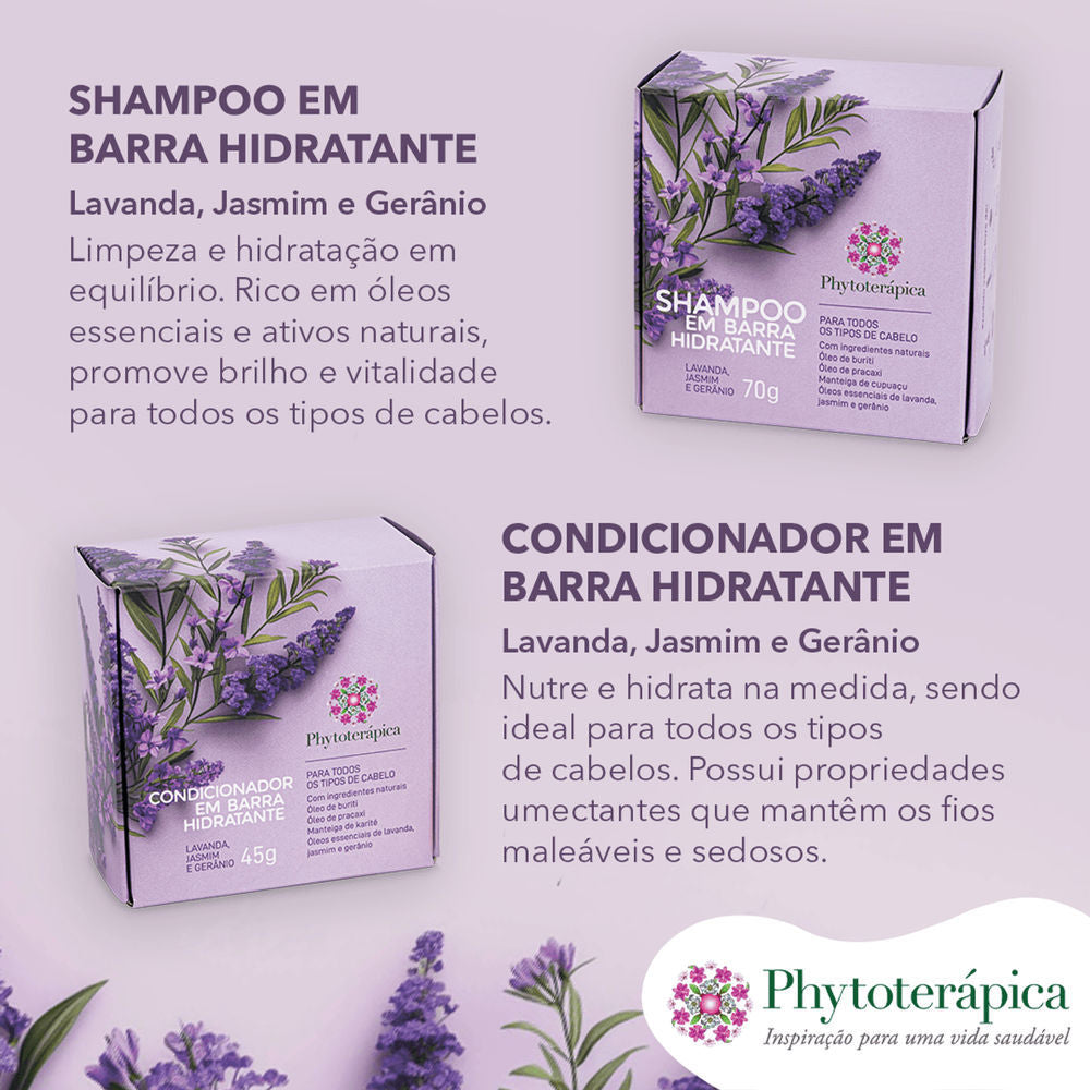 Shampoo em Barra Lavanda, Jasmim e Gerânio 70g - Phytoterápica