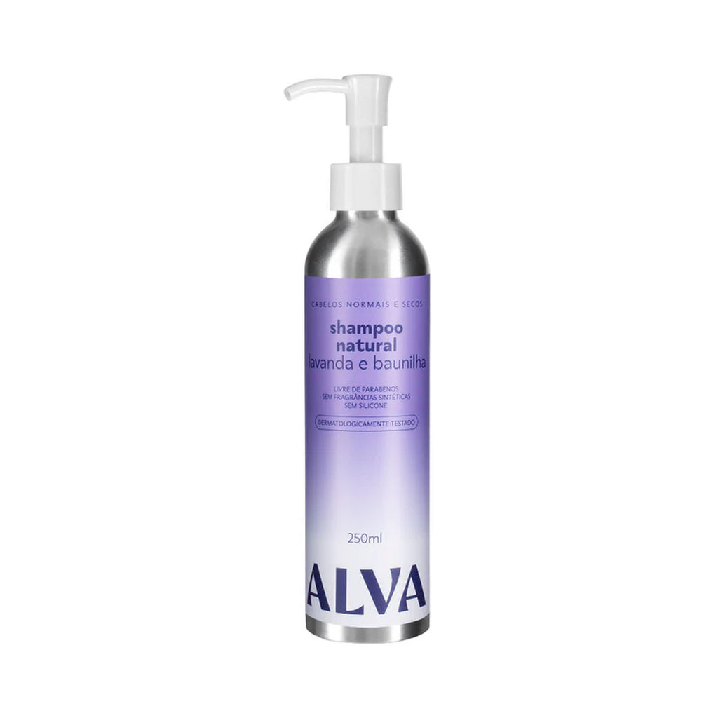 Shampoo Cabelos Normais e Secos Lavanda e Baunilha Vegano 250ml Alva