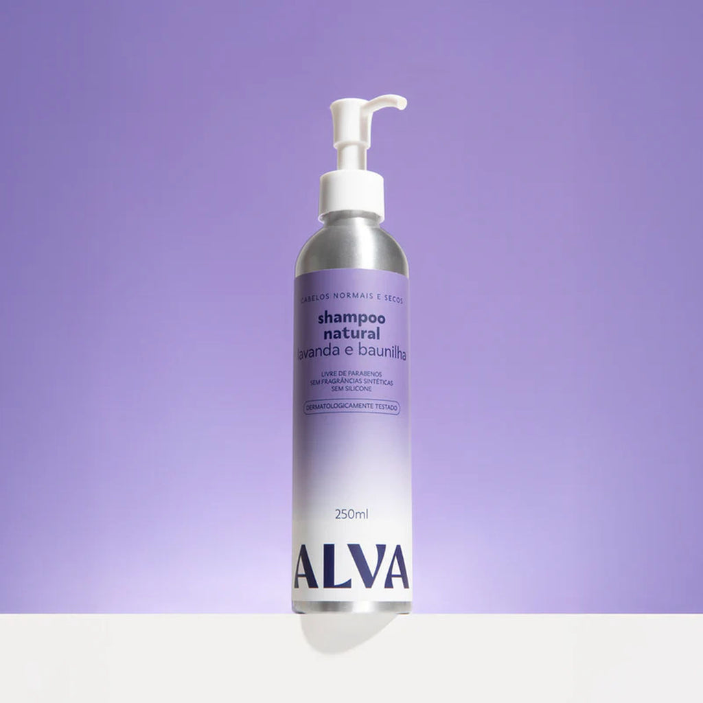 Shampoo Cabelos Normais e Secos Lavanda e Baunilha Vegano 250ml Alva