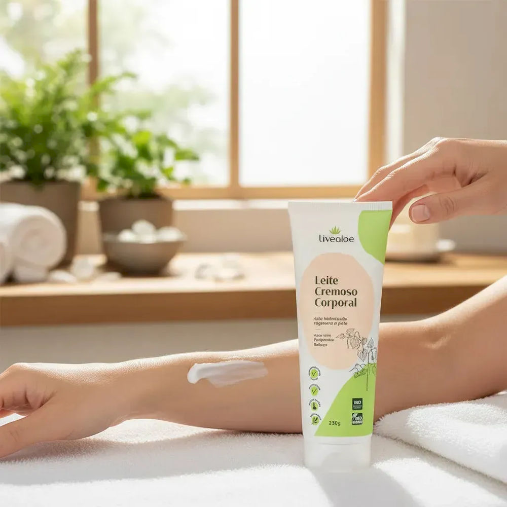 Leite Cremoso Corporal Livealoe Aloe Vera e Babaçu 230ml