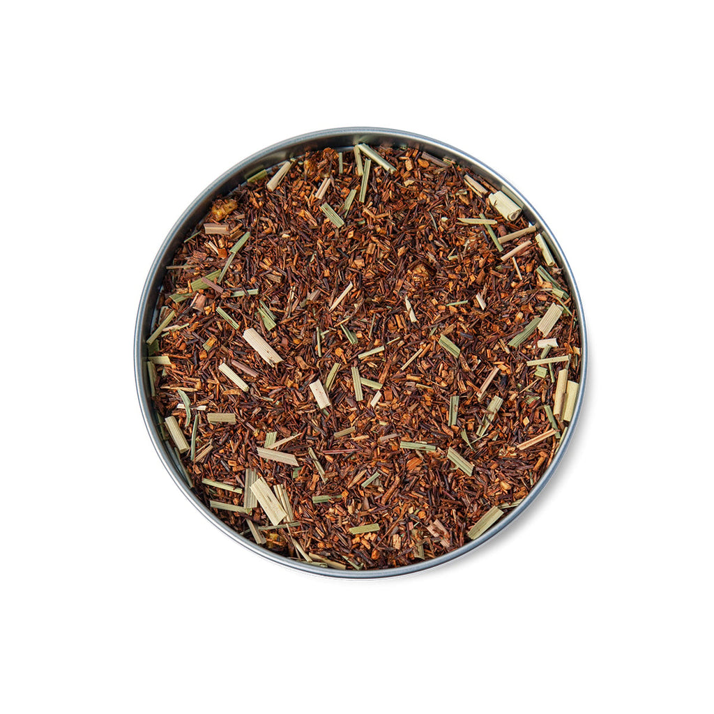 Cha Rooibos Red Citrus Moncloa Mini Lata 15g Laranja Capim-Limao sem Cafeina