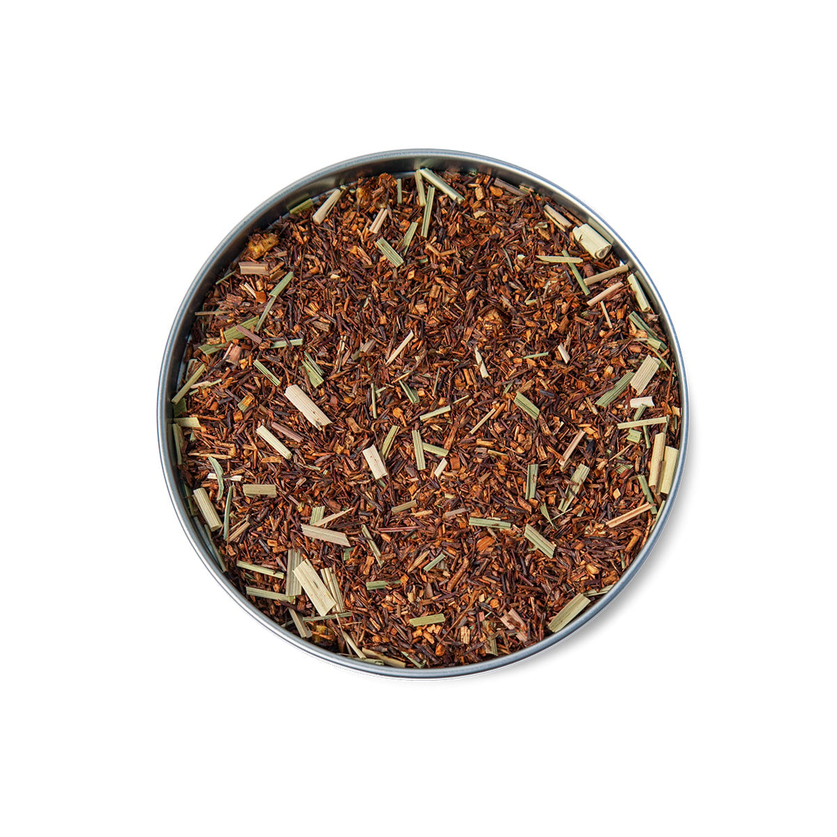 Cha Rooibos Red Citrus Moncloa Mini Lata 15g Laranja Capim-Limao sem Cafeina