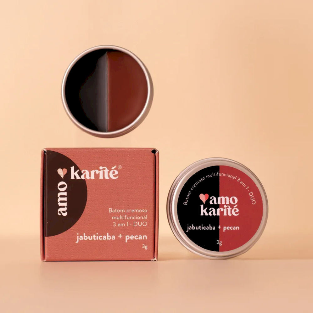 DUO Batom Cremoso Multifuncional 3 em 1 - Jabuticaba + Pecan