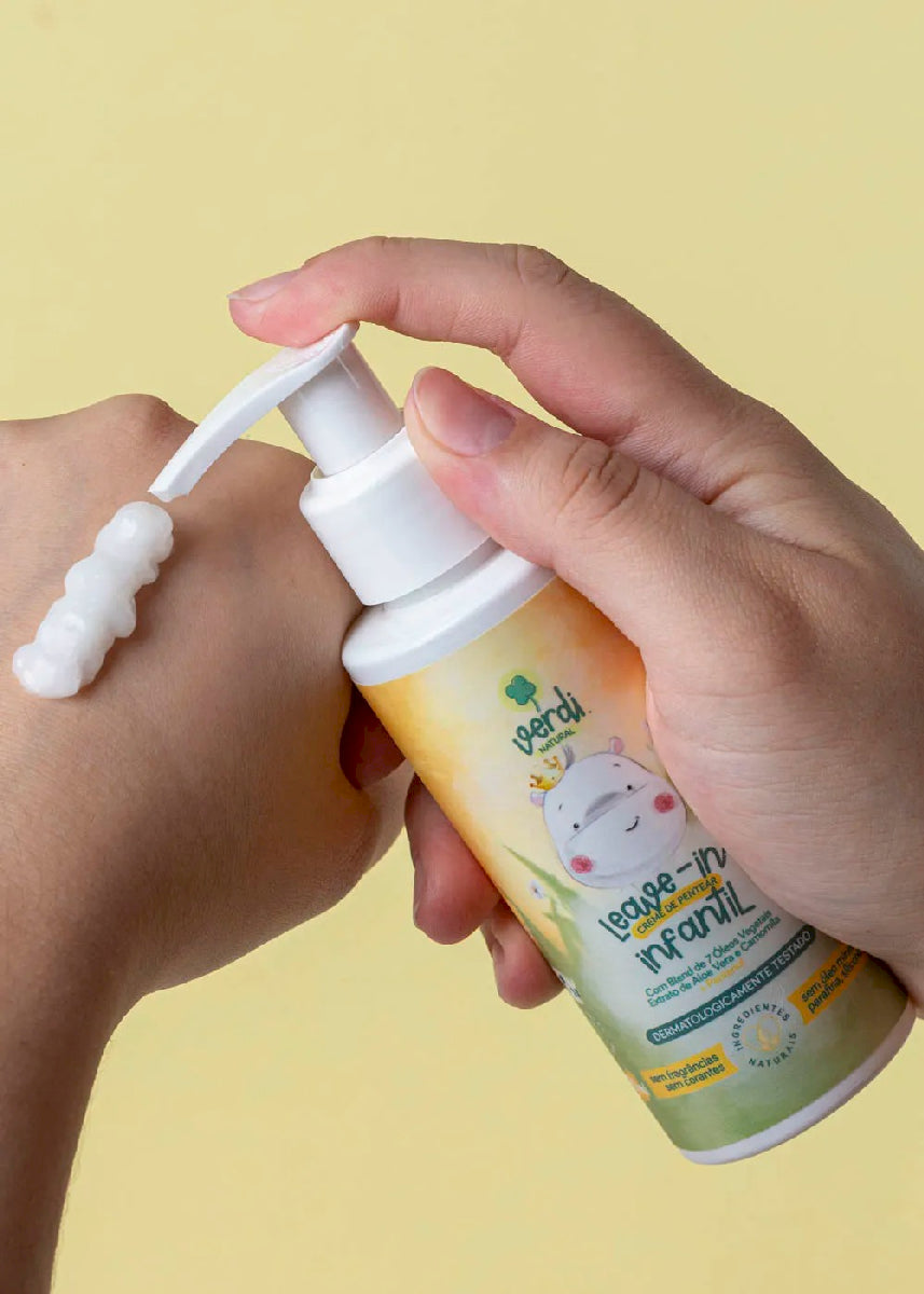 Creme de Pentear Infantil Natural de Aloe Vera, Camomila e Pantenol