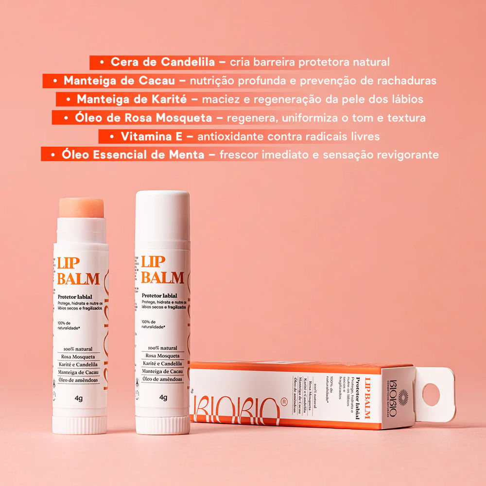 Lip Balm Protetor Labial Hidratante 4g - BioBio