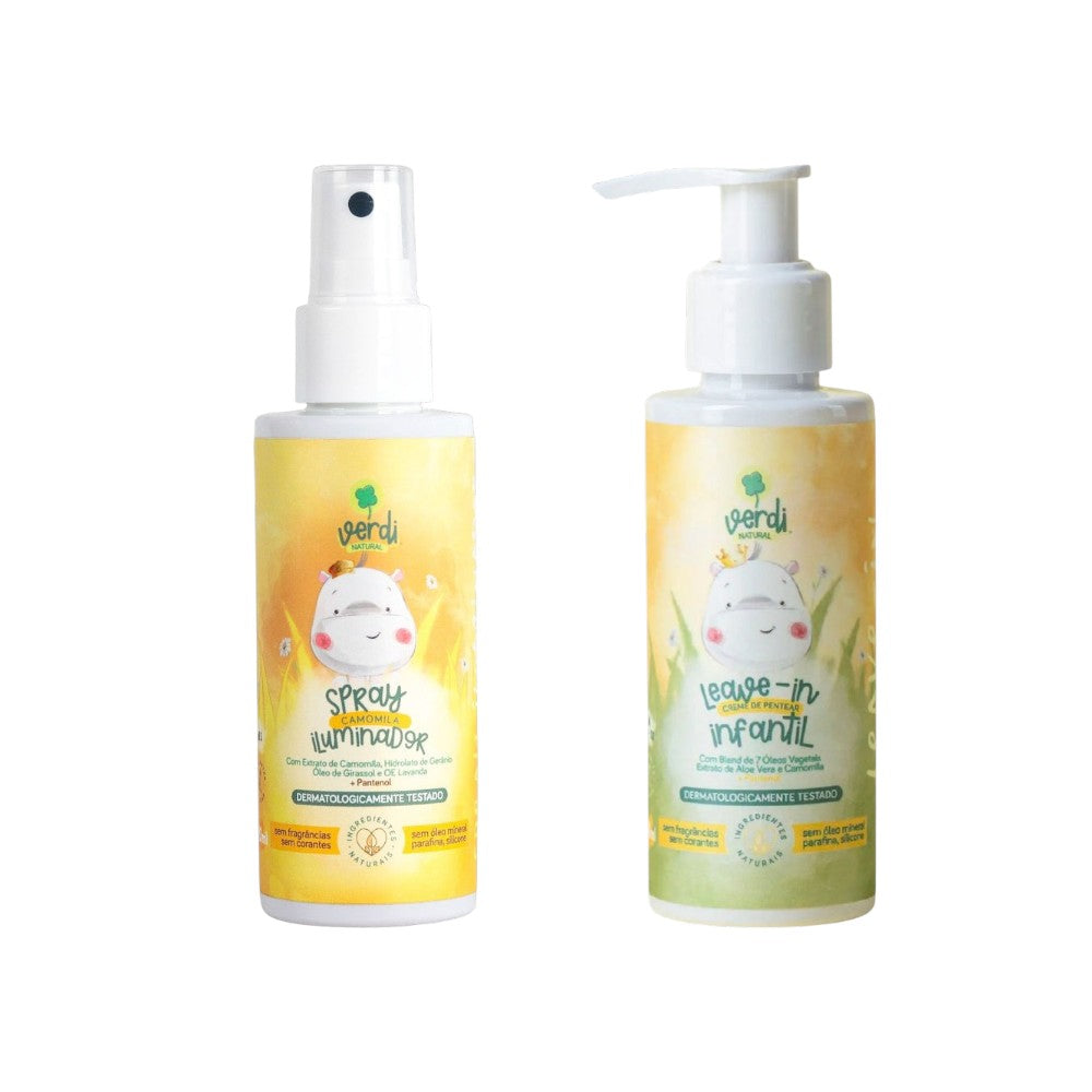 Kit Cabelos Infantil - Creme de Pentear + Spray Clareador Verdi Natural