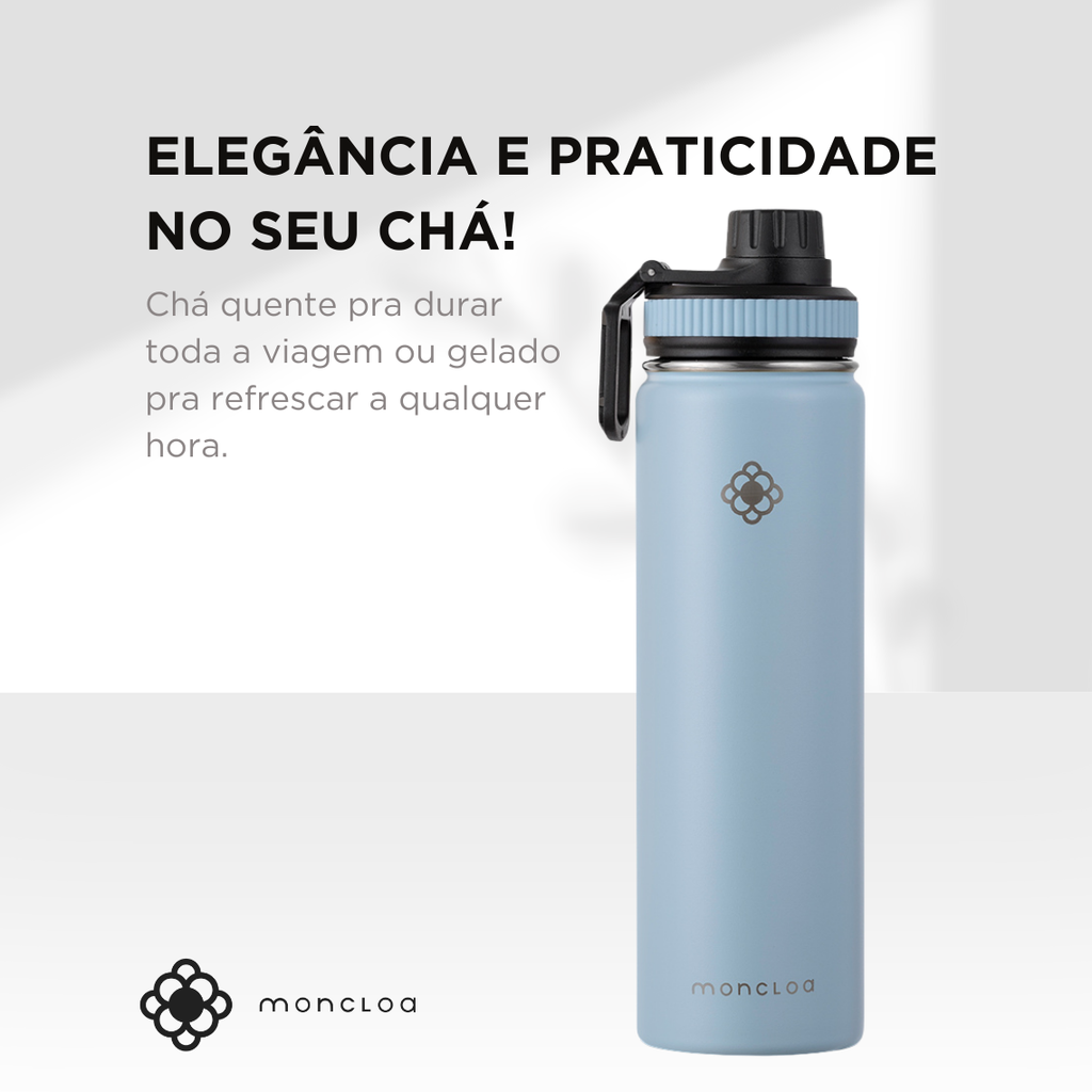 Garrafa Termica T-Bottle Moncloa 400ml Azul Claro Aco Inox BPA Free