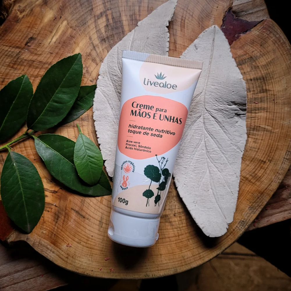 CREME PARA MÃOS E UNHAS 100 G Livealoe
