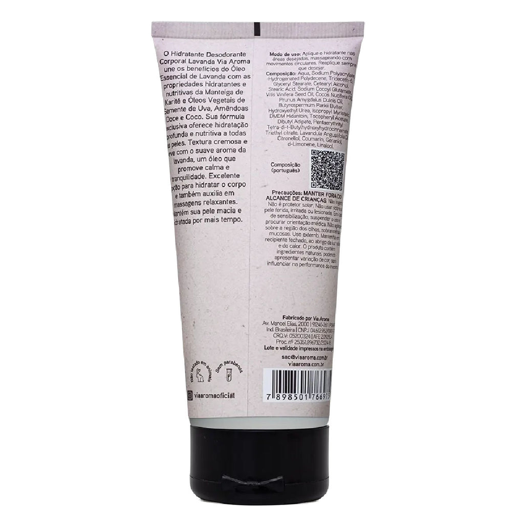 Hidratante Corporal Lavanda Aromatherapy 200g Via Aroma