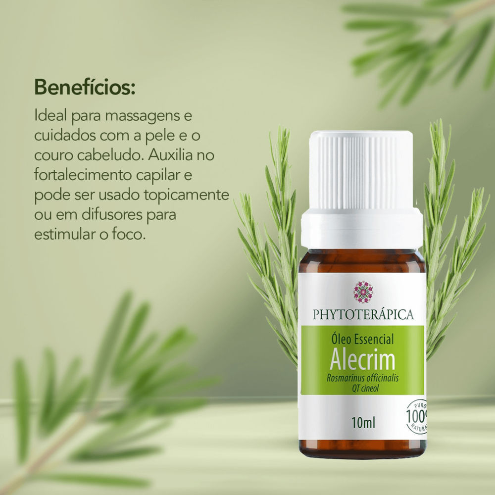 Óleo Essencial de Alecrim (QT Cineol) 10ml - Phytoterápica