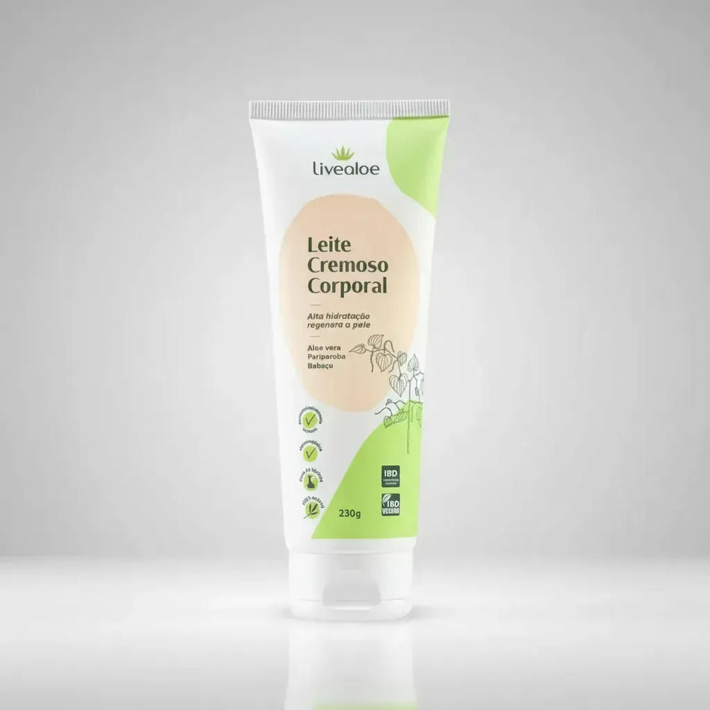 Leite Cremoso Corporal Livealoe Aloe Vera e Babaçu 230ml