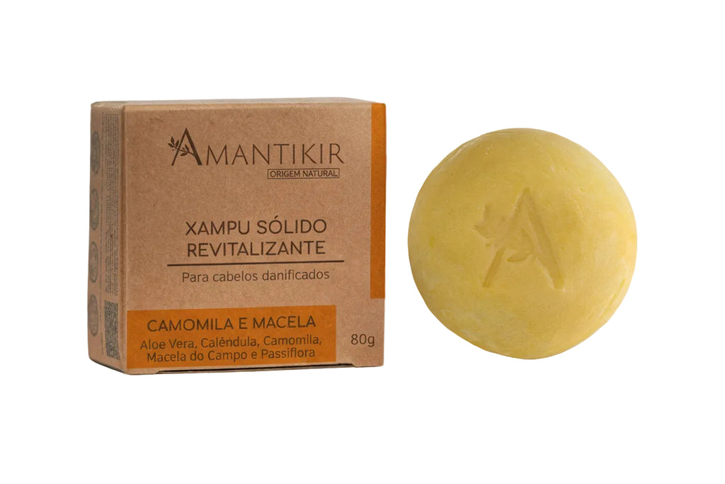 Xampu Sólido Revitalizante – Camomila e Macela 80g