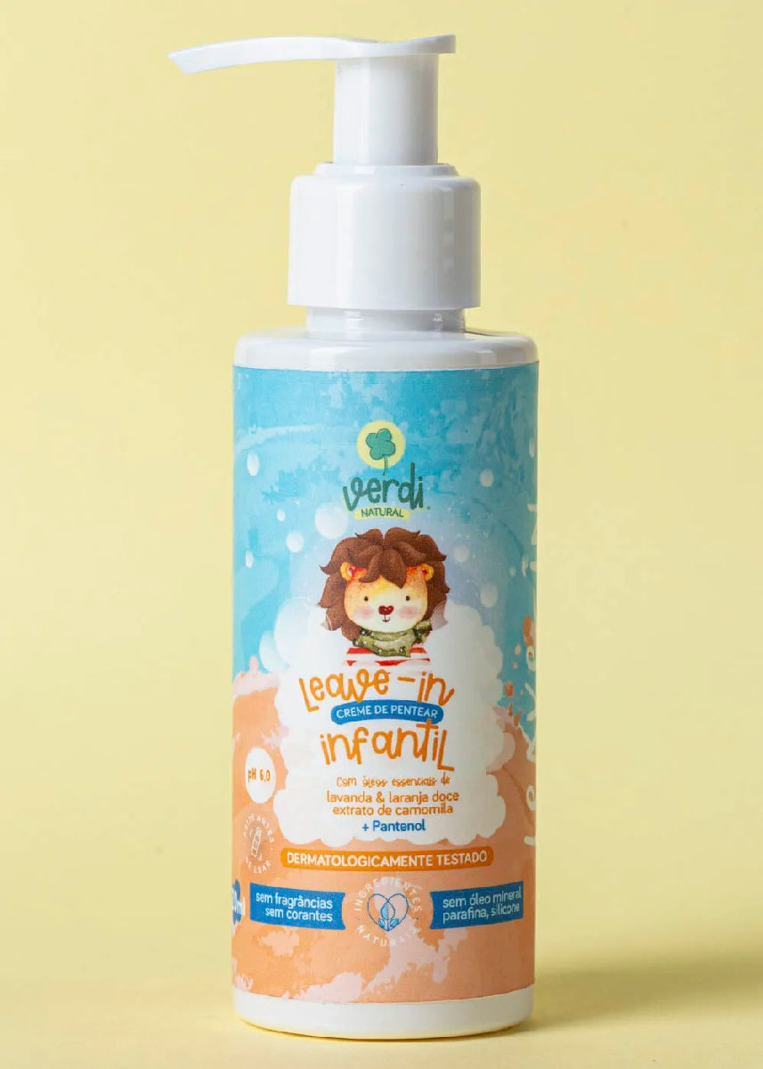 Leave In Creme de Pentear Infantil Natural Óleos Essenciais e Extrato de Camomila