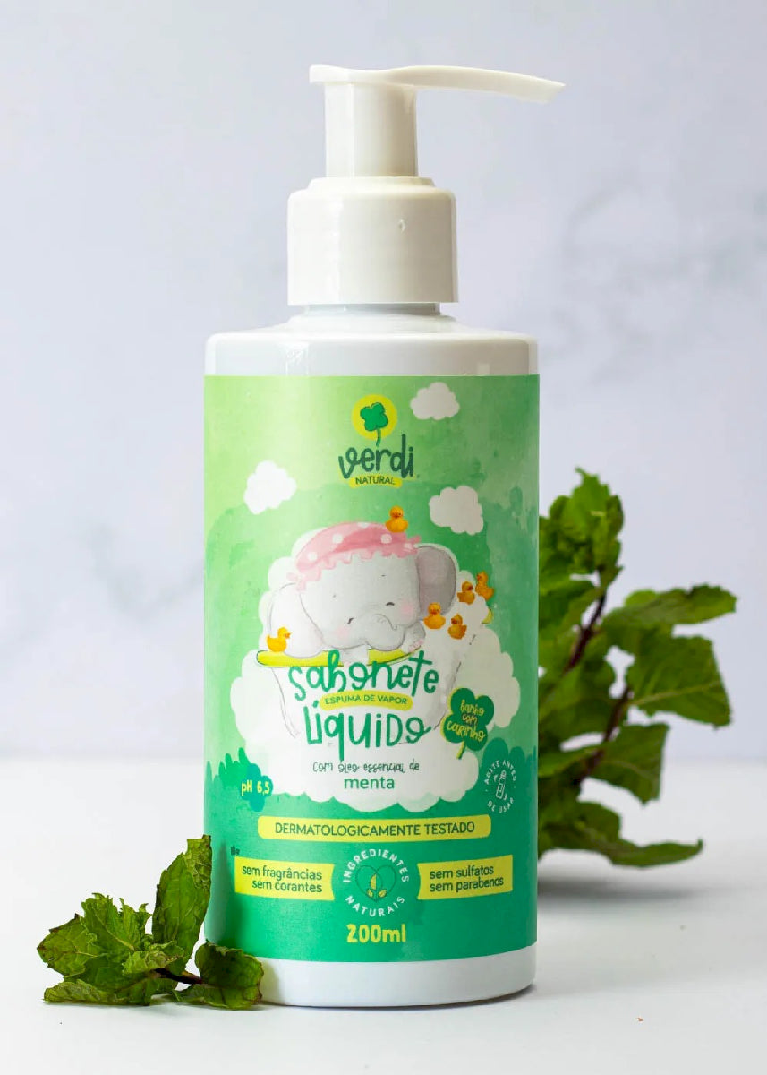 Sabonete Líquido e Shampoo Natural Espuma de Vapor com Óleo Essencial de Menta