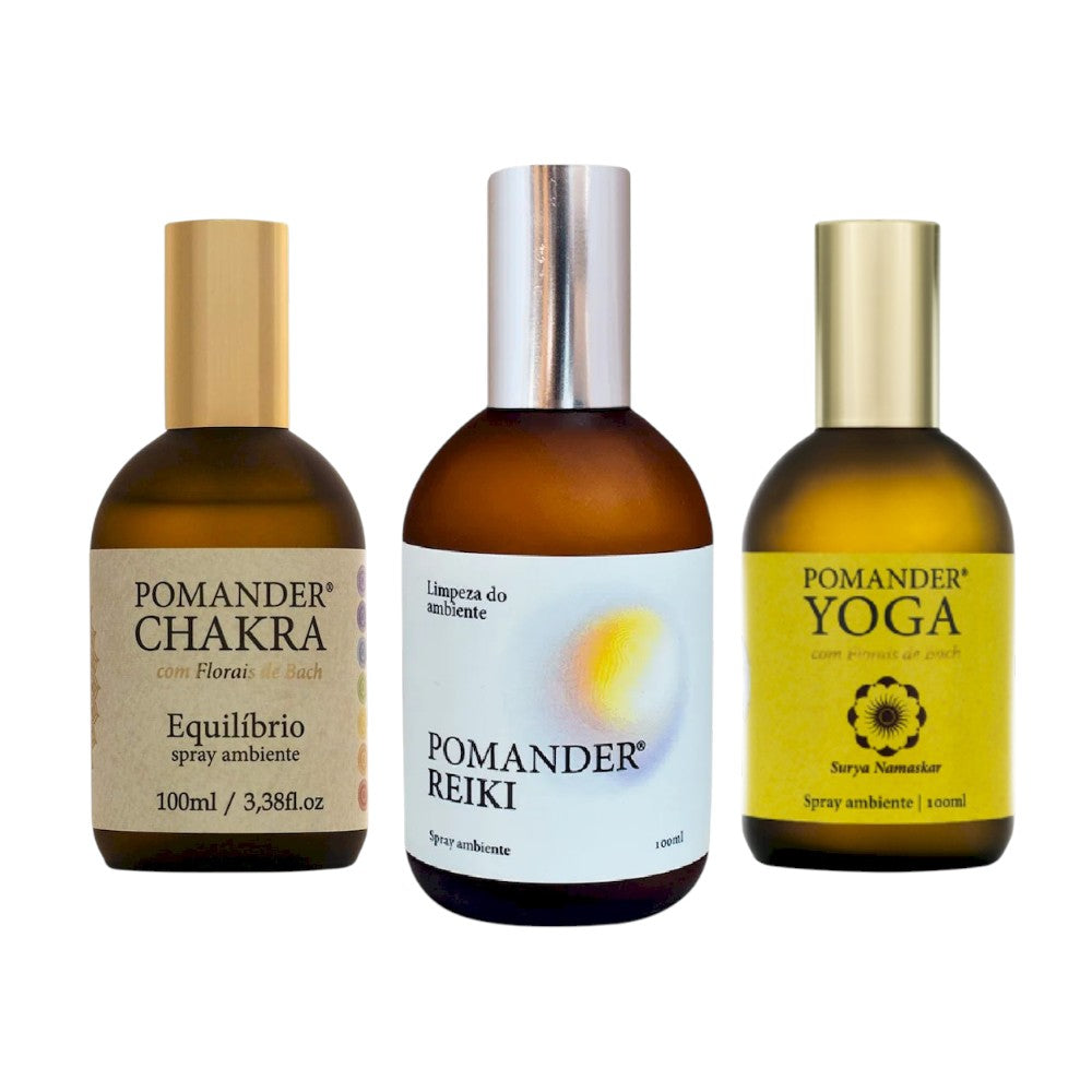 Kit Trio Pomander - Sprays Surya Namaskar, Chakra e Reiki