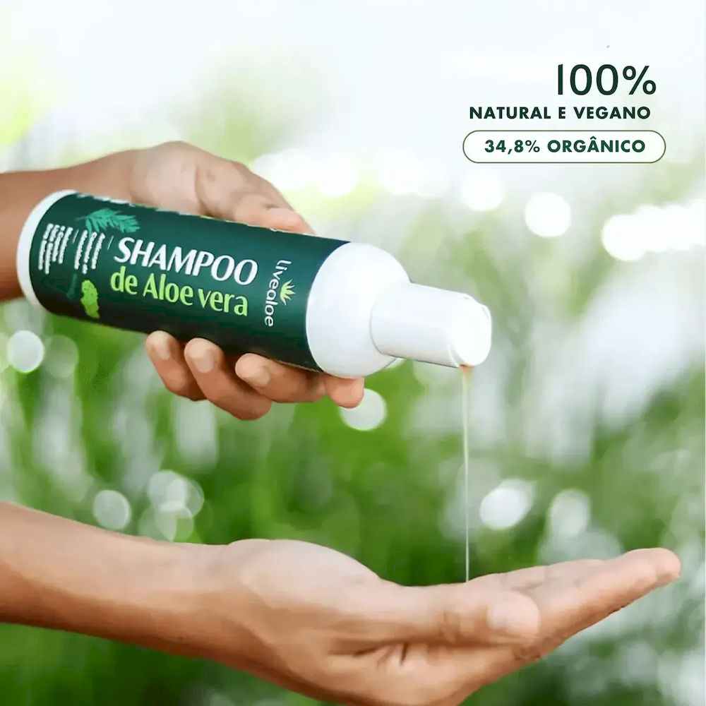 Shampoo Natural e Orgânico Aloe Vera Livealoe 300ml