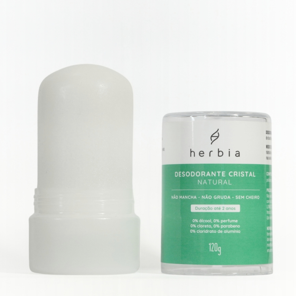 Kit Spray com Desodorante Cristal 120g + Zip Lock Herbia
