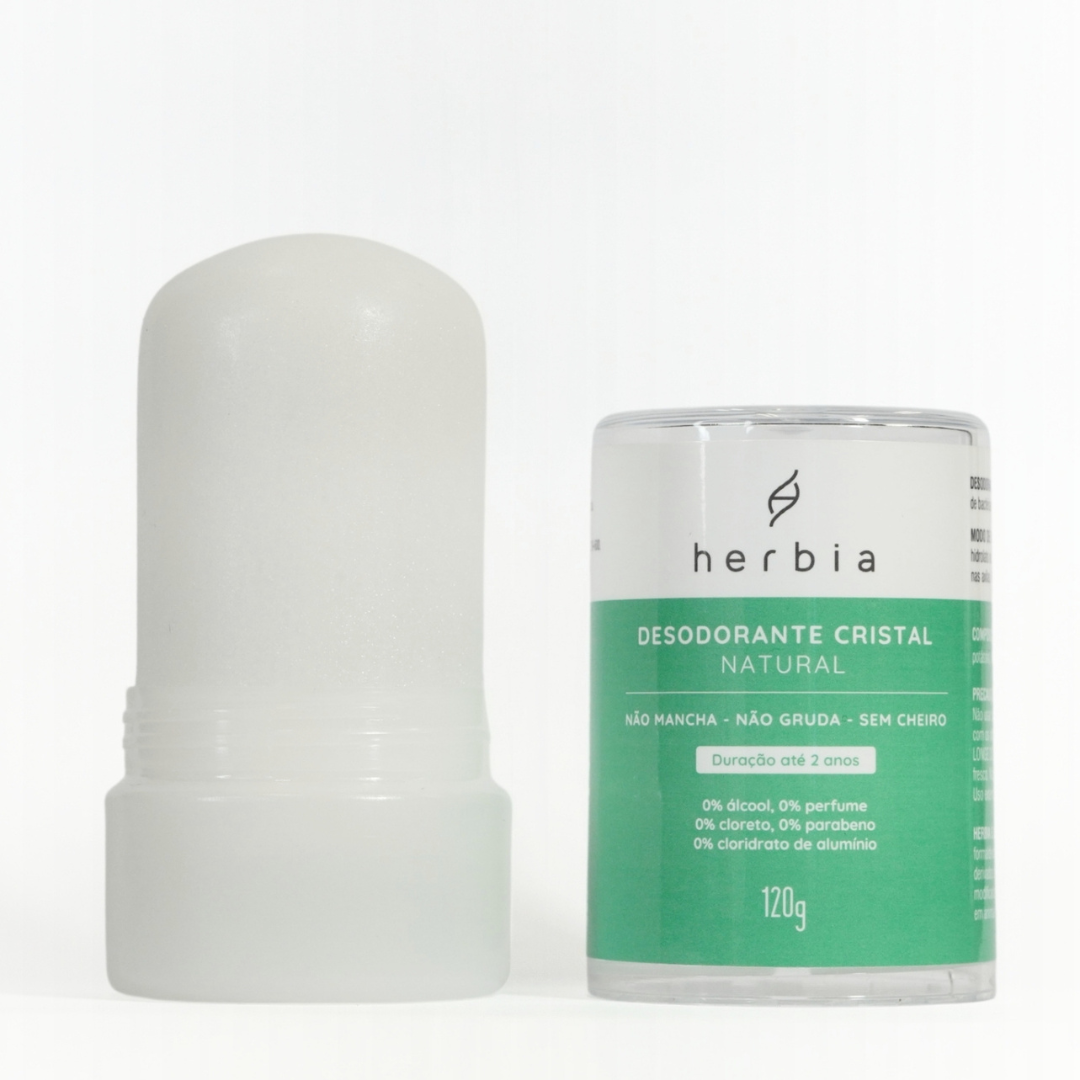 Kit Spray com Desodorante Cristal 120g + Zip Lock Herbia