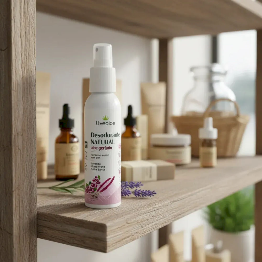 Desodorante Natural Aloe Gerânio Livealoe 120ml