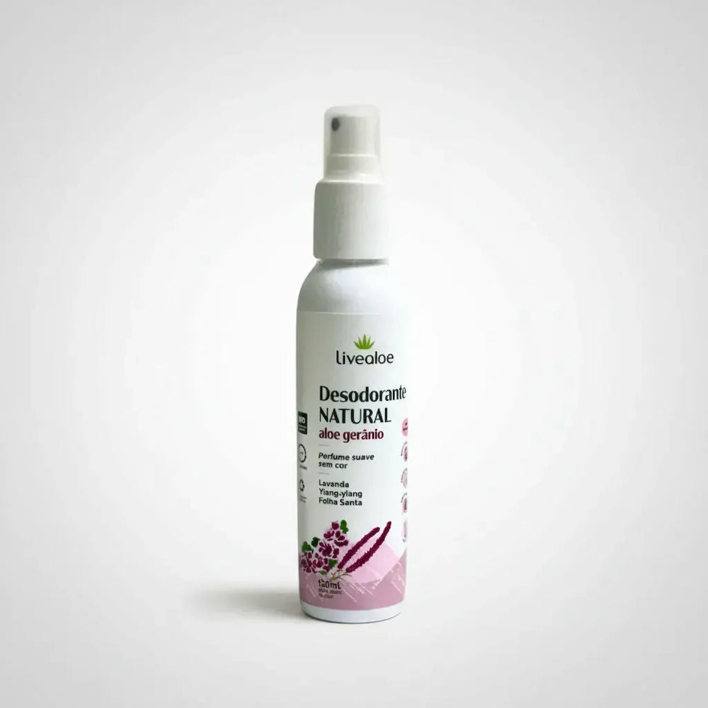 Desodorante Natural Aloe Gerânio Livealoe 120ml