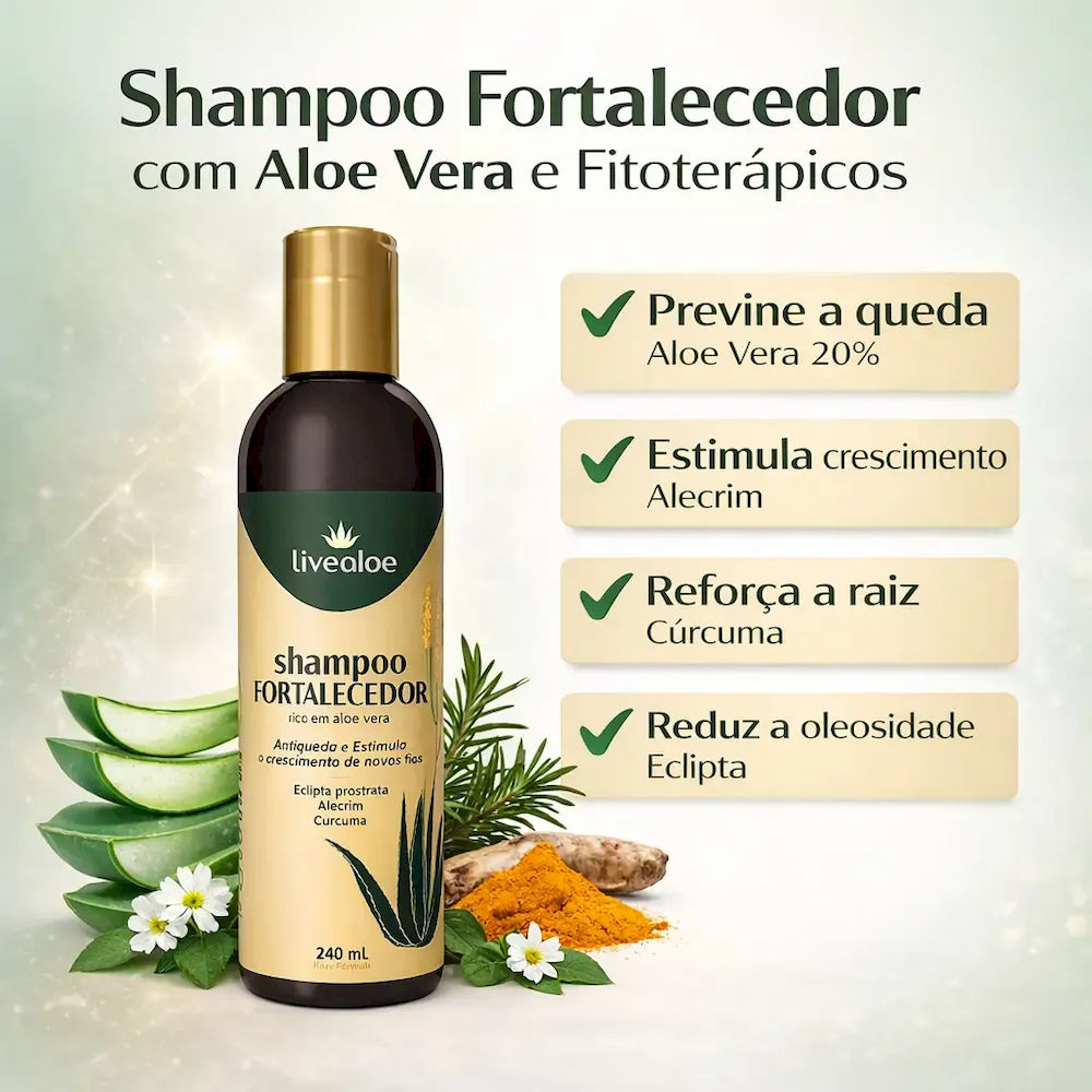 Shampoo Fortalecedor Livealoe 240ml