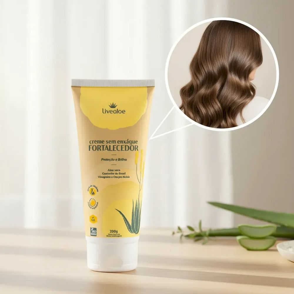Creme Sem Enxágue Fortalecedor Livealoe 200g