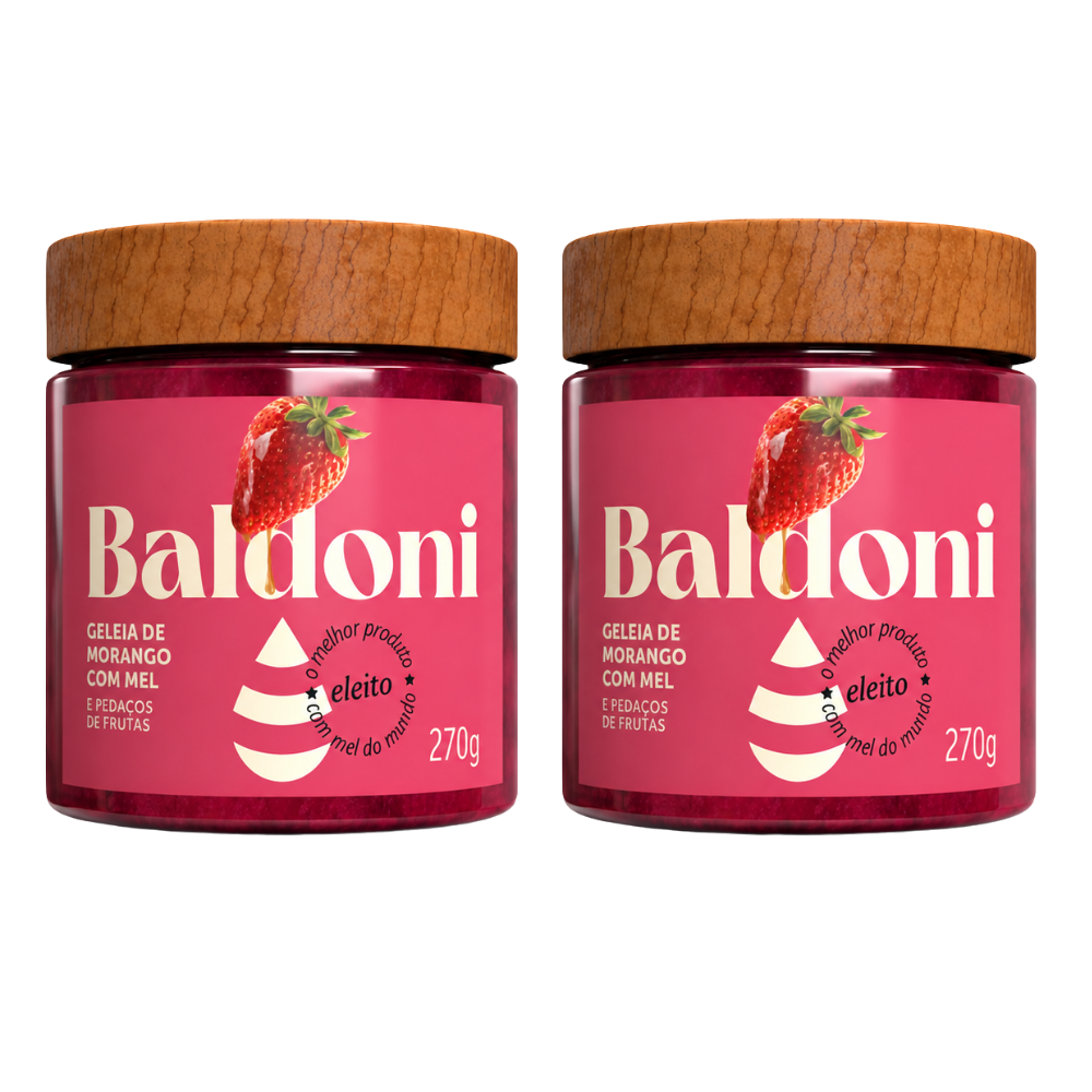 KIT DE 2 UNI - GELEIA BALDONI MORANGO POTE 270G