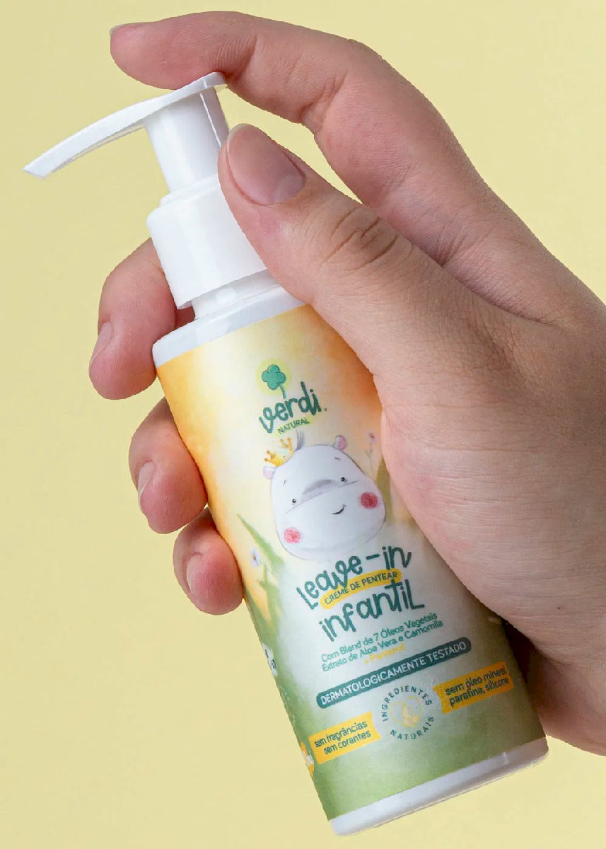 Creme de Pentear Infantil Natural de Aloe Vera, Camomila e Pantenol
