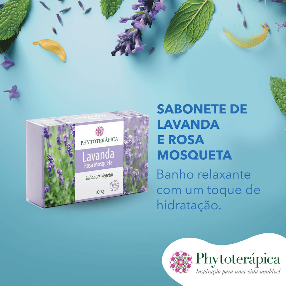 Sabonete Vegetal Lavanda & Rosa Mosqueta Phytoterápica 100g