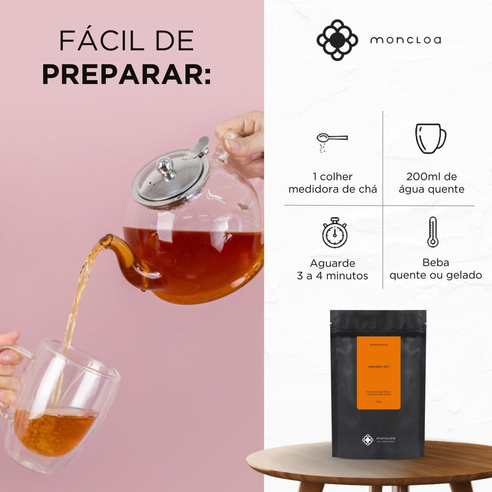 Chá Infusão de Frutas Orange Sky Moncloa Pouch 65g