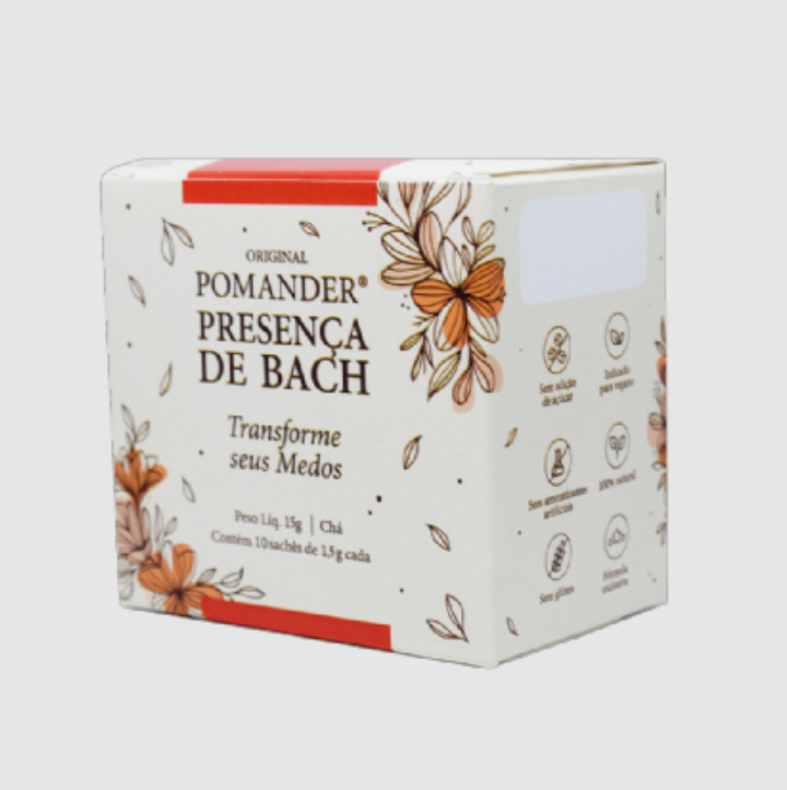 Pomander Chá Presença de Bach Transforme os Seus Medos – 15g (10 sachês)