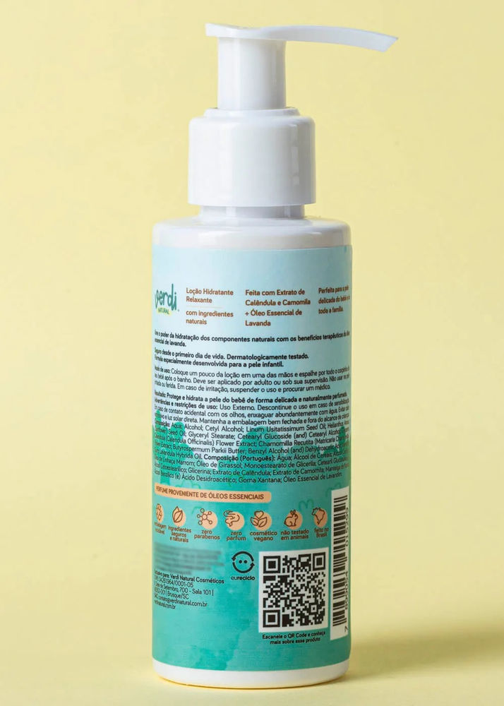 Hidratante para Bebê Relaxante Lavanda e Camomila 110g - Verdi