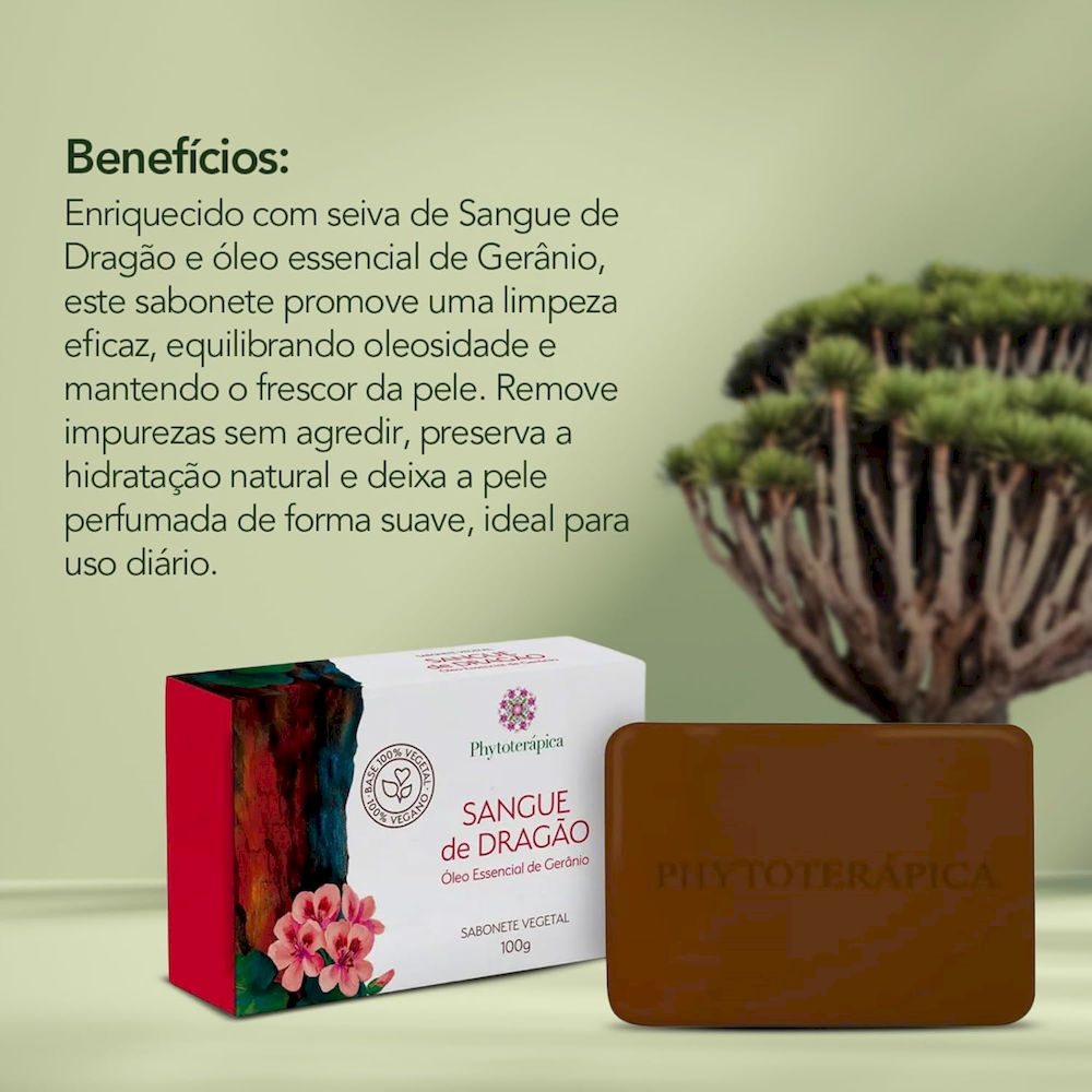 Sabonete Vegetal Sangue de Dragão & Gerânio Phytoterápica 100g