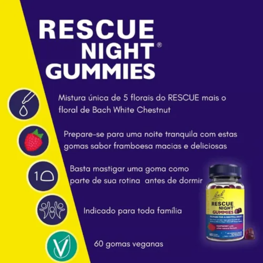 RESCUE GUMMIES NIGHT FRAMBOESA 60 GOMAS