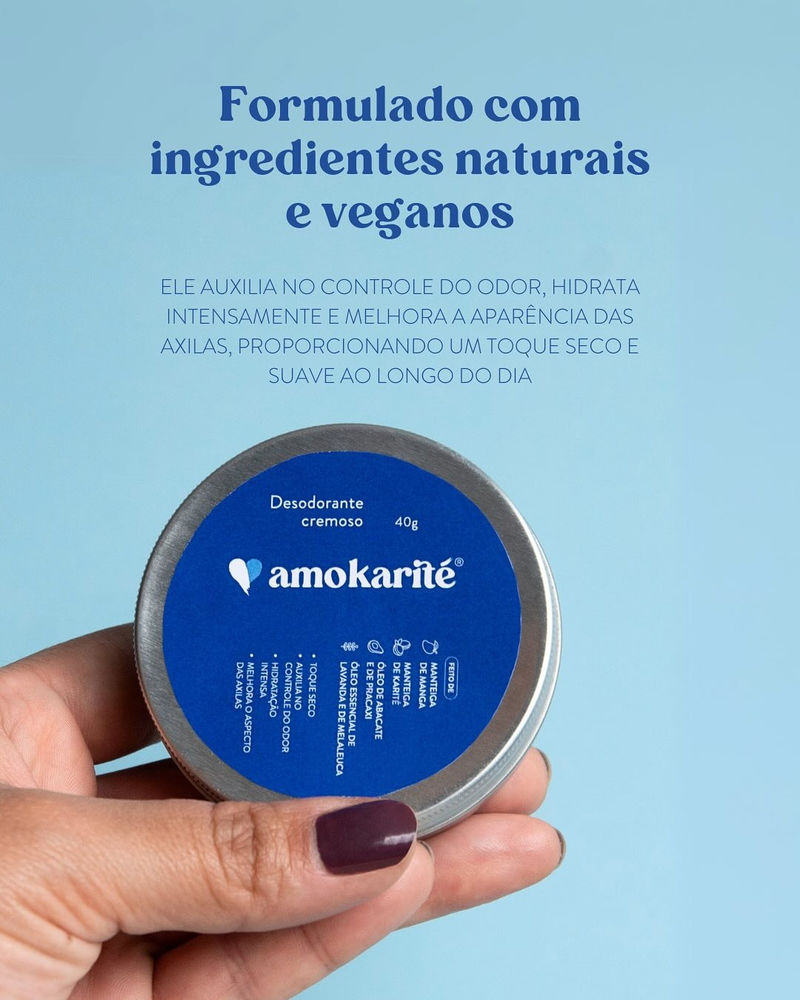 Desodorante Cremoso Natural e Vegano 40g - AmoKarité