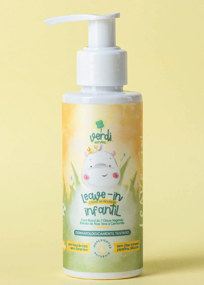 Creme de Pentear Infantil Natural de Aloe Vera, Camomila e Pantenol