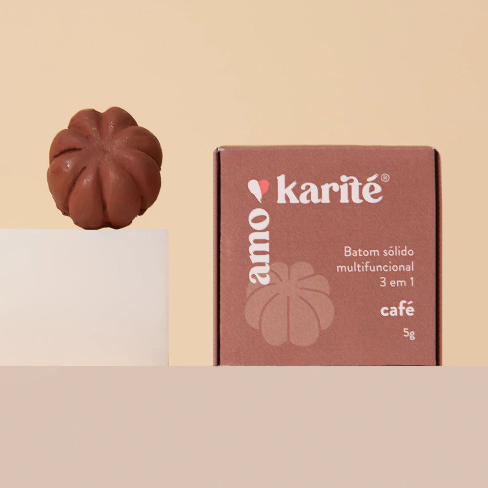 AmoKarité Maquiagem Sólida 3 em 1 Natural 5g Batom Café