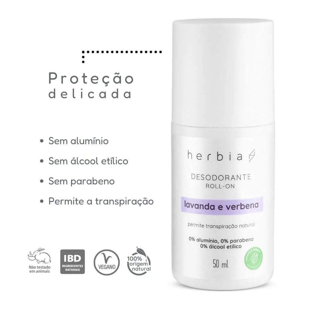 Desodorante Roll-On Lavanda e Verbena Herbia 50ml