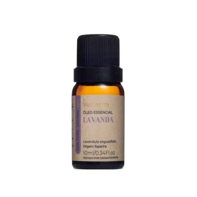 Oleo Essencial de Lavanda Via Aroma 10ml 100% Puro Natural Vegano