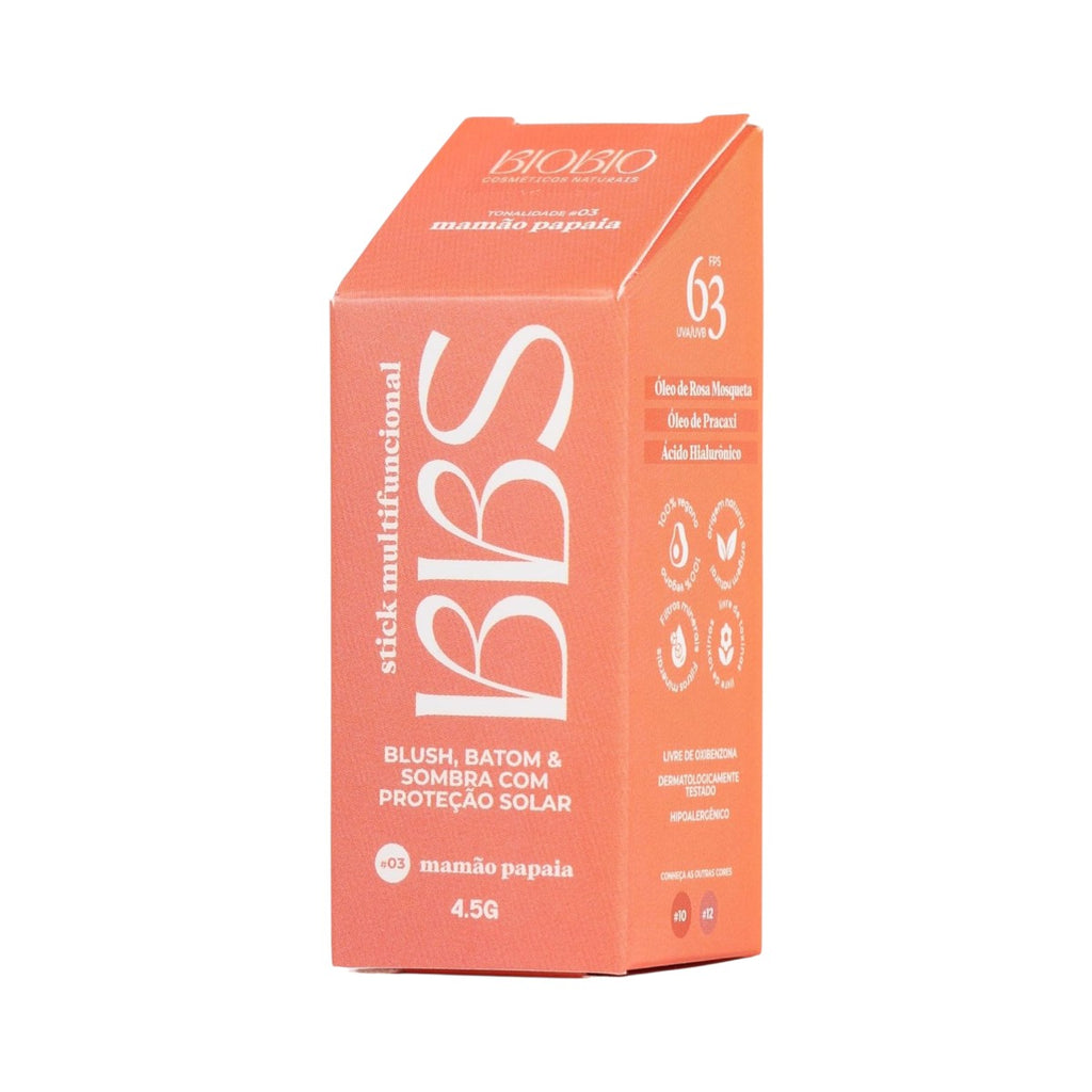 BBS 4X1 BioBio Blush, Batom e Sombra FPS 63 - Mamão Papaia