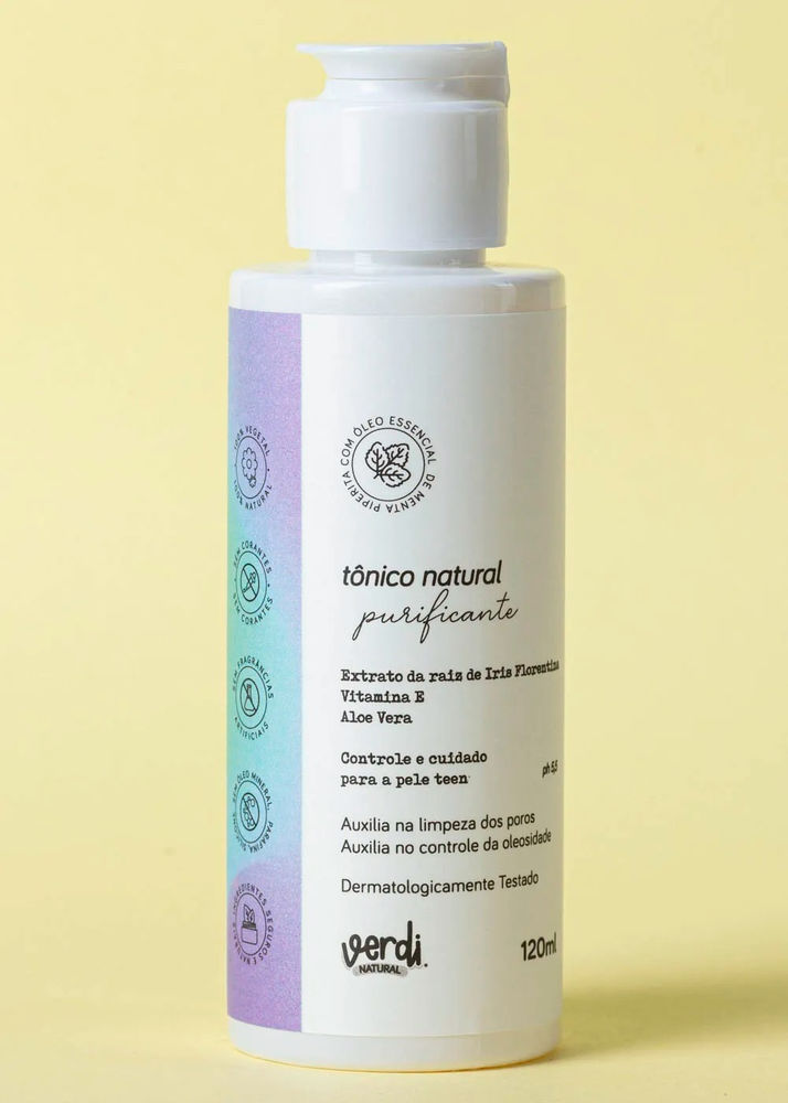 Tônico Facial Natural para Pele com Acne e Oleosa 120ml - Verdi