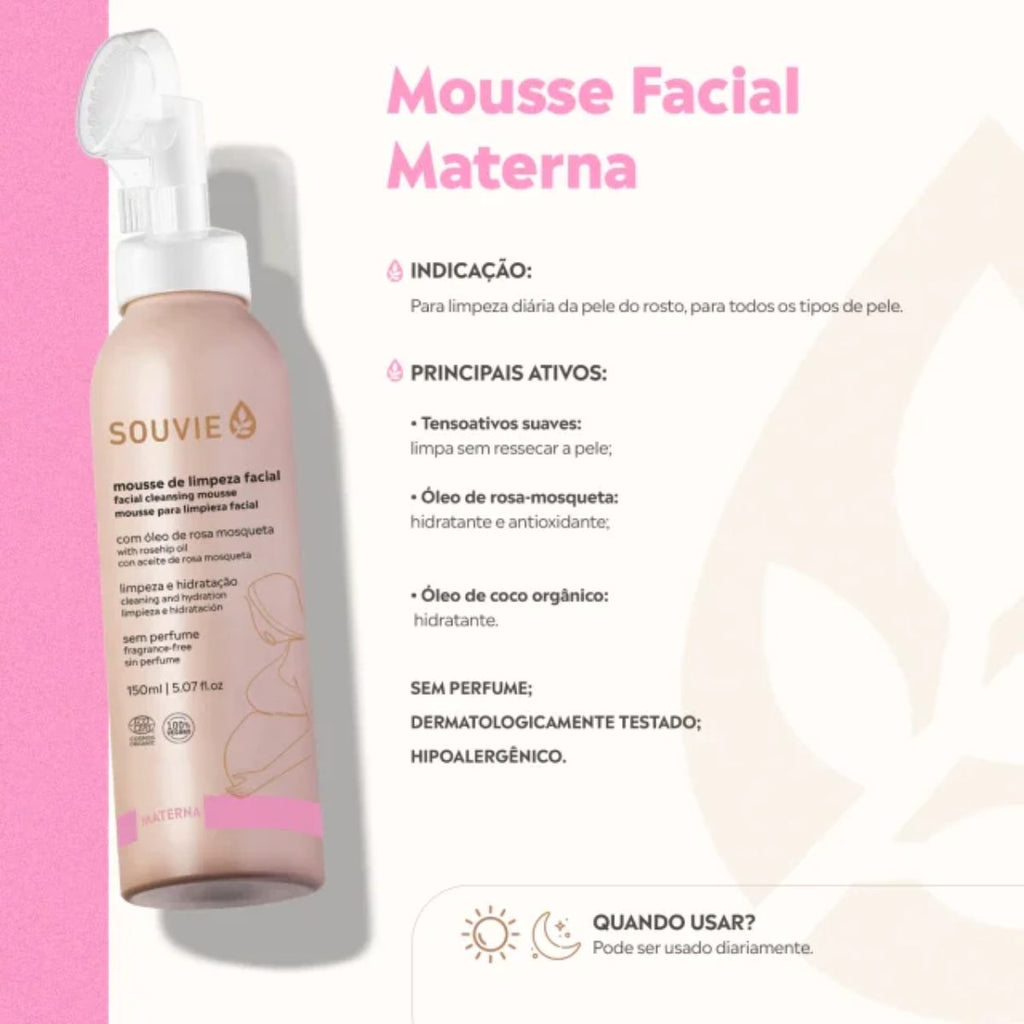 Mousse de Limpeza Facial Materna Souvie 150ml