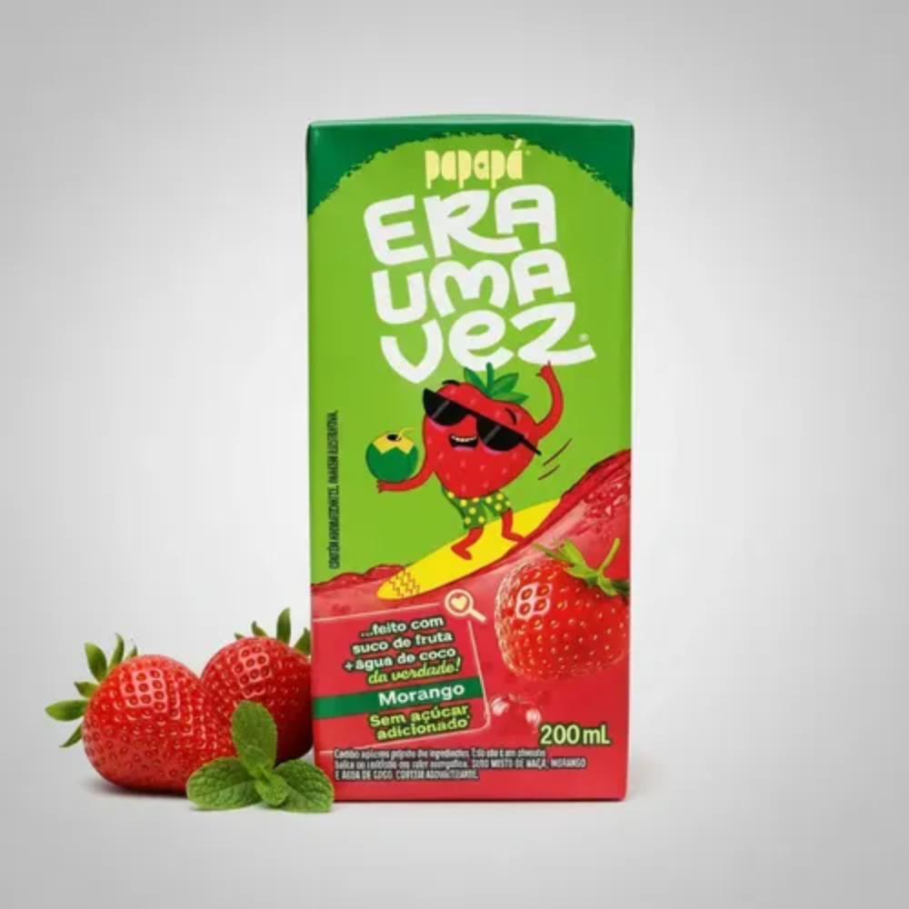 Papapa Era Uma Vez Bebida de Morango 200ml
