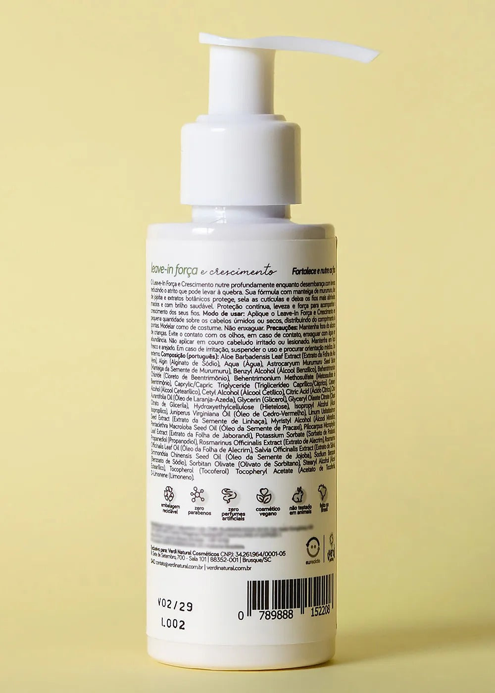 Leave-In Natural para Força e Crescimento Capilar Verdi 110ml